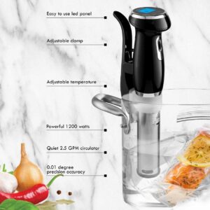 Termocirculador Sous Vide Pod Gourmia GSV130 – Incluye temporizador digital – 1200 vatios
