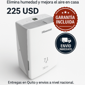 Deshumidificador Hisense 50 Pintas – Elimina Humedad y Mejora el Aire en Casa