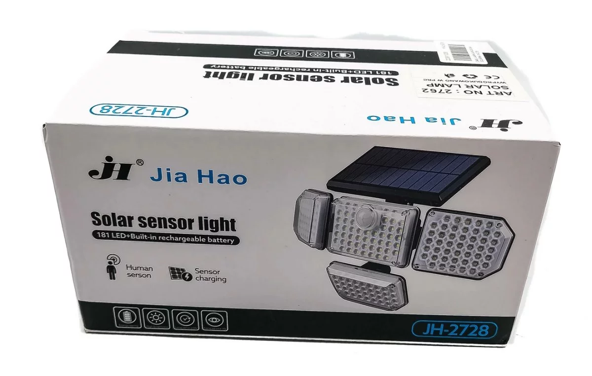 Lámpara Solar LED Triple Panel con Sensor de Movimiento 180° – Iluminación Exterior - Image 3