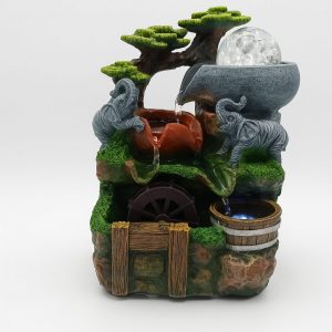 Pileta de Agua Decorativa con Elefantes 16×24 cm – Modelo 8025