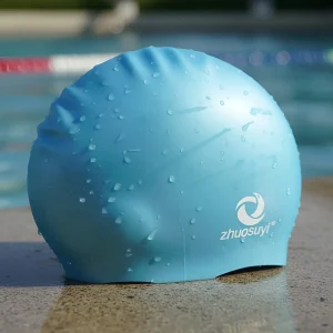 Gorro de Natación de Silicona Zhuosuyi Profesional – Azul y Negro | Ecuador