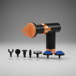 Pistola Masajeadora JY-760 Plus Percusión Calor 6 Cabezales Recargable