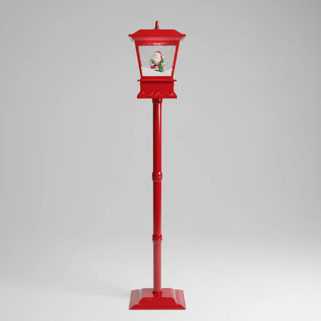 Farol Navideño con Santa Claus y Nieve Decorativa – Luces LED