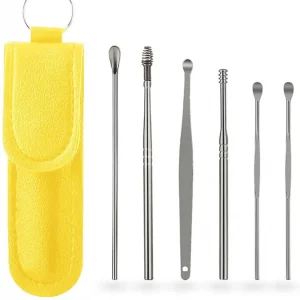 Kit de Eliminación de Cera Para Oídos Inoxidable con Estuche