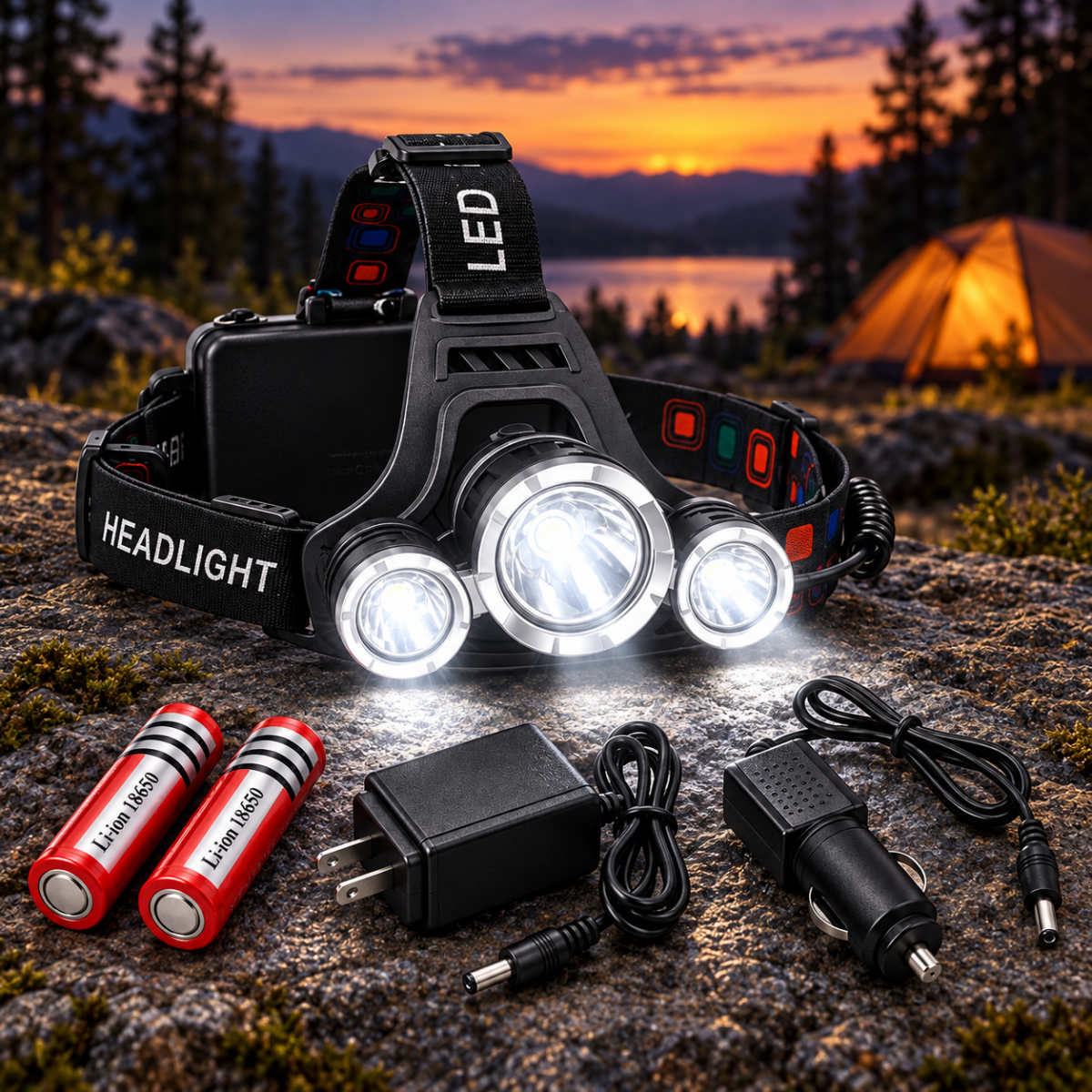 interna Frontal LED Recargable de Alta Potencia con 3 Luces - Image 2
