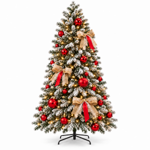 Árbol de Navidad Nevado con Luces y Adornos – 1,80 m y 2,20 m